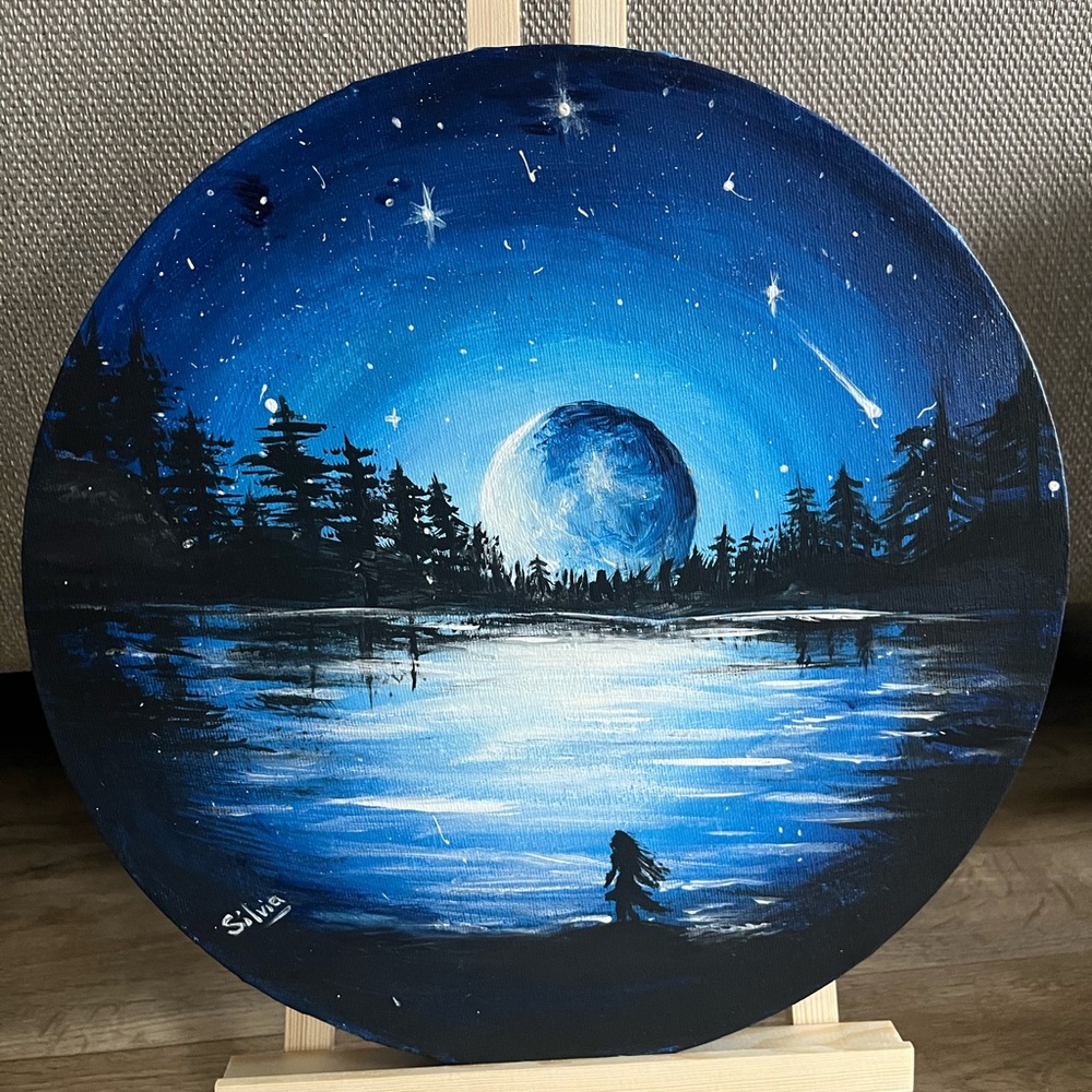 Blue Night Sky Canvas Art
